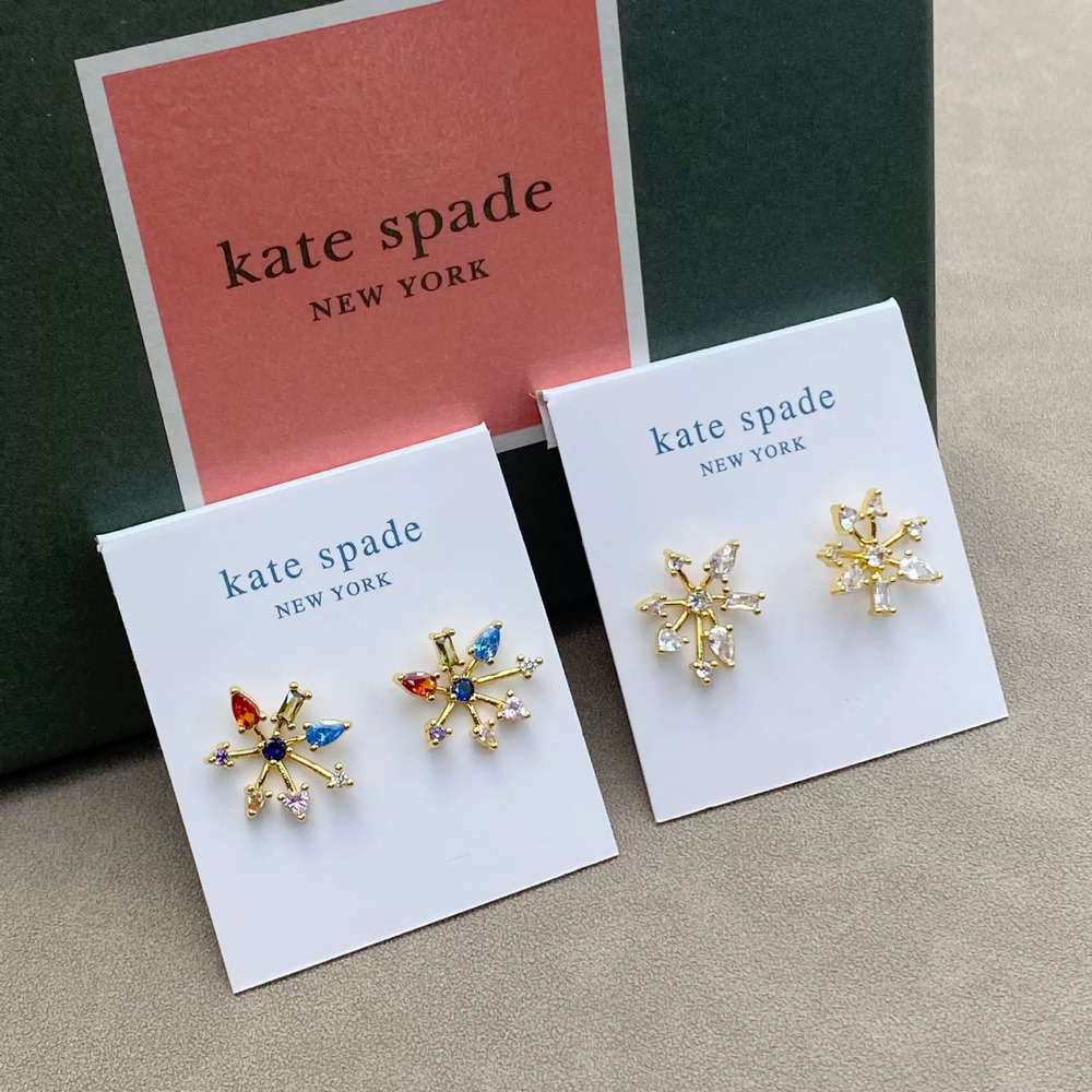 kate spade Firework Colorful Zircon Metal Stud Earrings